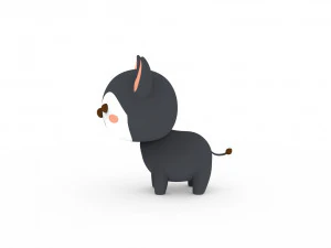 Cartoon Wolf v001 3D Model