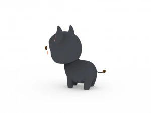 Cartoon Wolf v001 3D Model