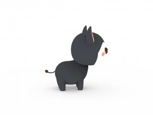 Cartoon Wolf v001 3D Model