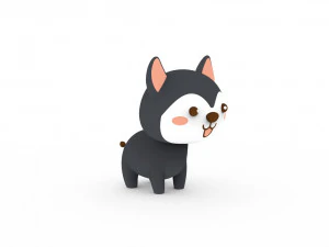 Cartoon Wolf v001 3D Model