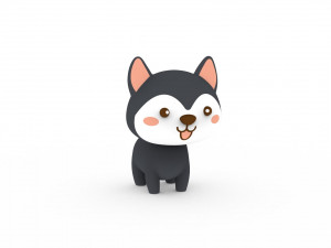Cartoon Wolf v001 Modello 3D