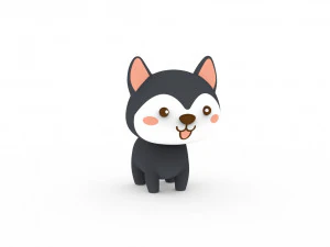 Cartoon Wolf v001 3D Model
