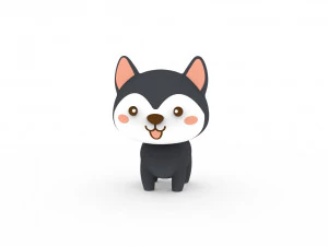 Cartoon Wolf v001 3D Model