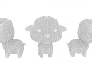 Cartoon Wolf v001 3D Model