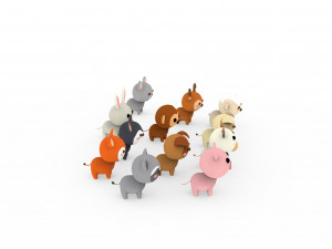 Cartoon Animal Character Pack 001 Model 3D