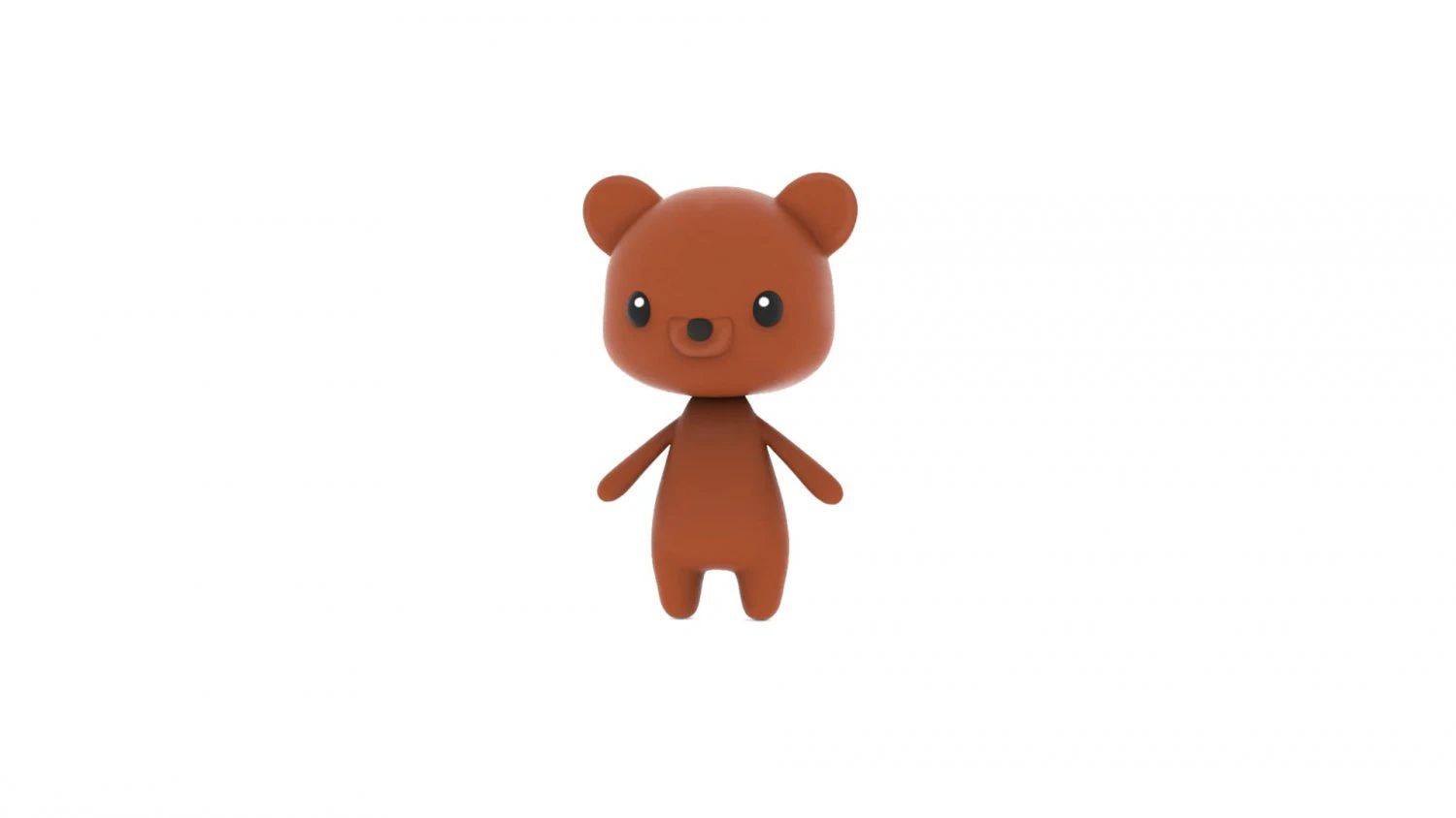 Cartoon Bear v002 3D 3D Model .c4d .max .obj .3ds .fbx .stl .blend 