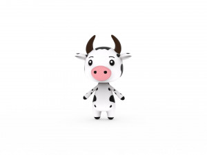 Cartoon Cow v002 3D 3D Модель