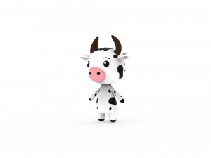 Cartoon Cow v002 3D 3D Model