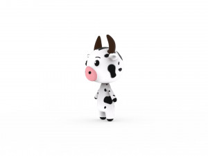 Cartoon Cow v002 3D 3D Model