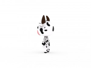 Cartoon Cow v002 3D 3D Model