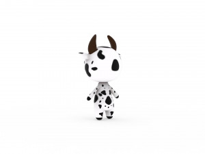 Cartoon Cow v002 3D 3D Model