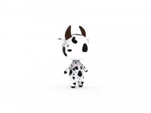 Cartoon Cow v002 3D 3D Model
