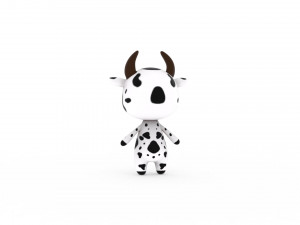 Cartoon Cow v002 3D 3D Model