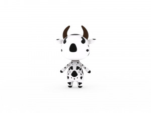 Cartoon Cow v002 3D 3D Model