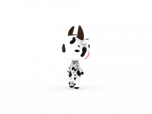 Cartoon Cow v002 3D 3D Model