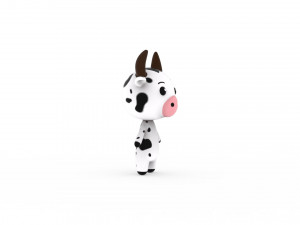 Cartoon Cow v002 3D 3D Model