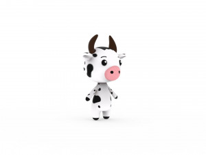Cartoon Cow v002 3D 3D Model
