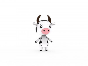Cartoon Cow v002 3D 3D Model