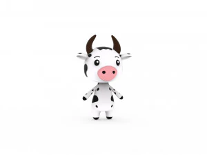 Cartoon Cow v002 3D 3D Model
