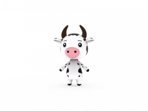 Cartoon Cow v002 3D 3D Model