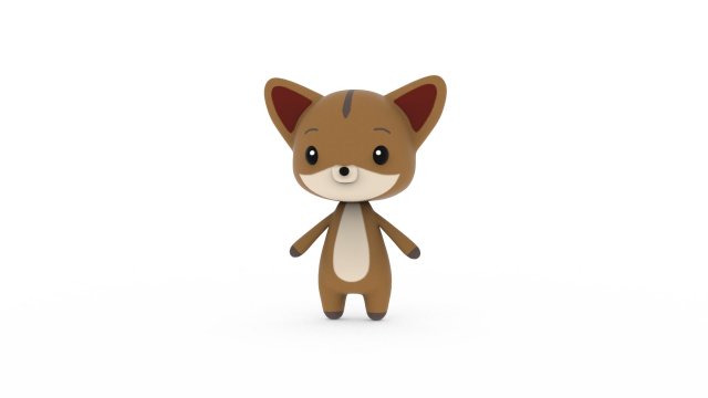Cartoon Fox v002 3D 3Dモデル .c4d .max .obj .3ds .fbx .stl .blend 
