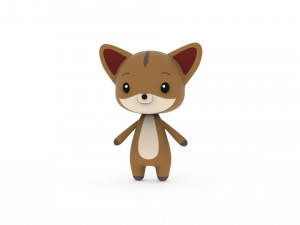 Cartoon Fox v002 3D 3Dモデル