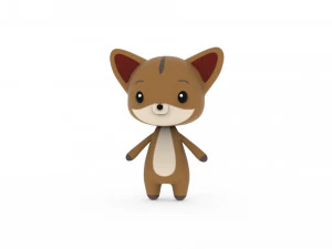 카툰 폭스 v002 3D 3D 모델