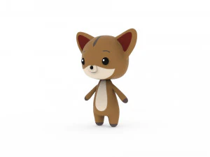 Cartoon Fox v002 3D 3D Model