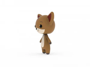 Cartoon Fox v002 3D 3D Model