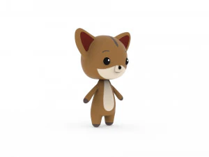 Cartoon Fox v002 3D 3D Model