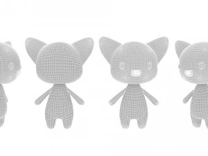 Cartoon Fox v002 3D 3D Model