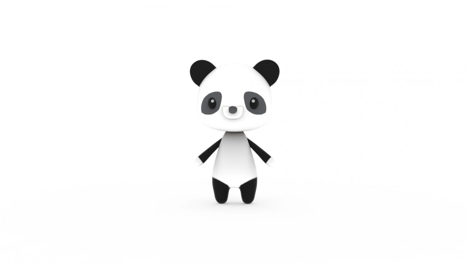 Cartoon Panda v002 3D 3D Model .c4d .max .obj .3ds .fbx .stl .blend