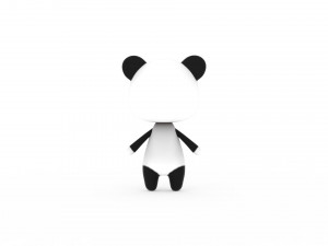 Cartoon Panda v002 3D 3D Модель