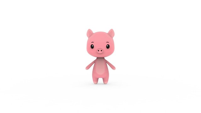 Cartoon Pig v002 3D 3D Модель .c4d .max .obj .3ds .fbx .stl .blend 