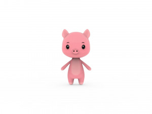 Cartoon Pig v002 3D 3D Model