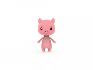 Cartoon Pig v002 3D 3D Model
