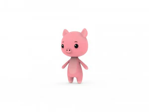 Cartoon Pig v002 3D 3D Model