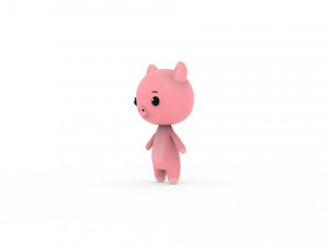 Cartoon Pig v002 3D 3D Модель