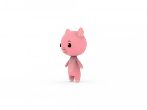 Cartoon Pig v002 3D 3D Model