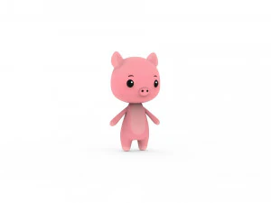 Cartoon Pig v002 3D 3D Model