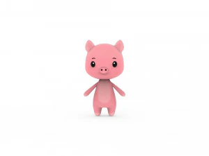 Cartoon Pig v002 3D 3D Model
