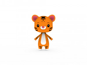 Cartoon Tiger v002 3D 3Dモデル