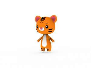 Cartoon Tiger v002 3D Model 3D