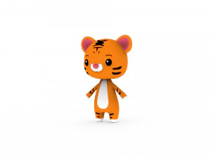 Cartoon Tiger v002 3D 3D Model