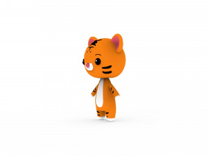 Cartoon Tiger v002 3D Model 3D