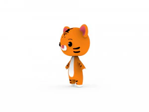 Cartoon Tiger v002 3D 3D Model