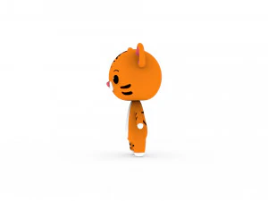 Cartoon Tiger v002 3D 3D Model