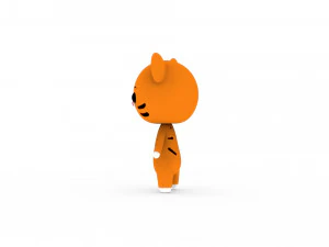 Cartoon Tiger v002 3D 3D Model
