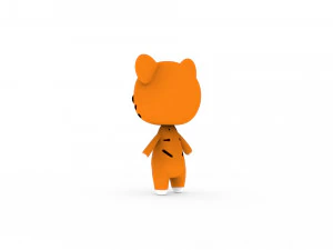 Cartoon Tiger v002 3D 3D Model