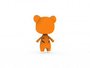 Cartoon Tiger v002 3D Model 3D